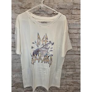 Vintage Canvas Unisex Graphic Tee Size Small Distressed Def Lepard Shirt NWoT